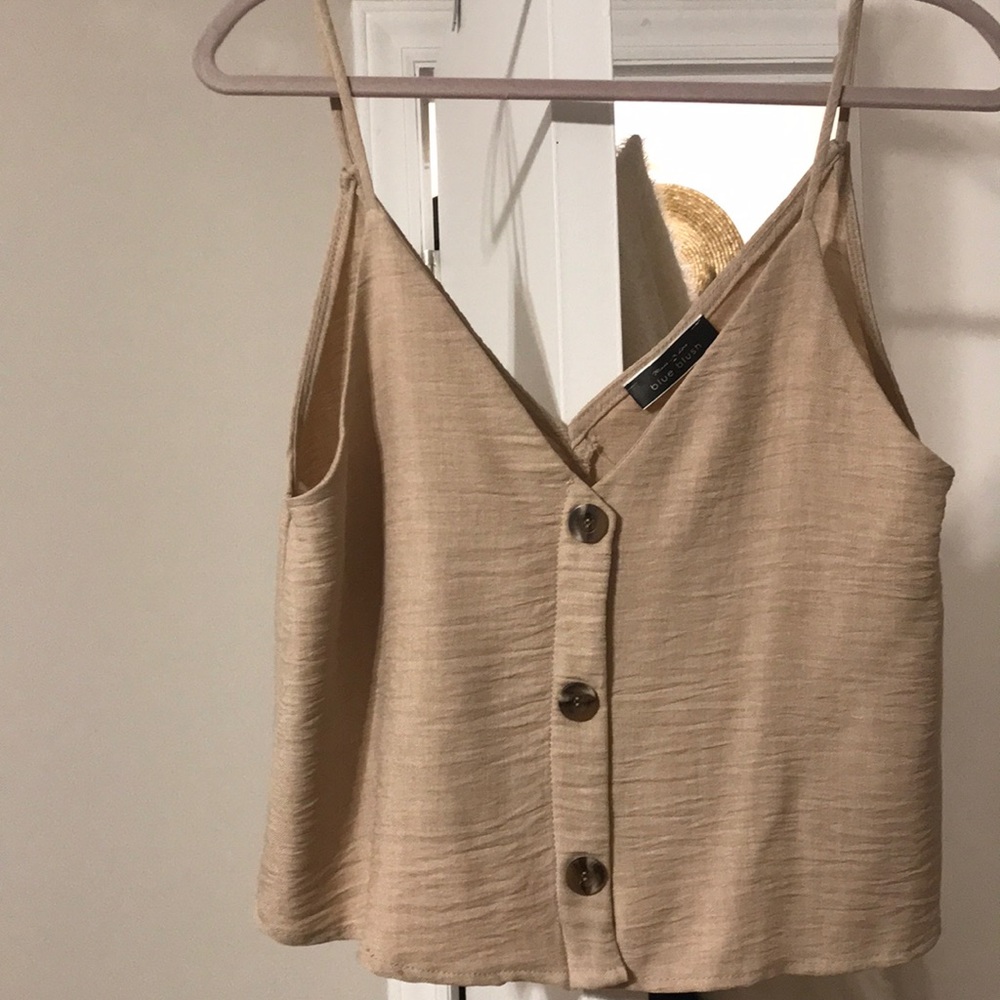 Blue blush cropped tank